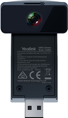 Yealink CAM50 – Kamera für Videokonferenz – Farbe – 2 MP – 1280 x 720 – 720/30p – H.264, VP8 – Gleichstrom 5 V (CAM50)