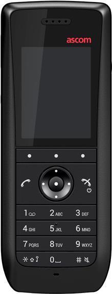 ASCOM d63 Protector Lite – DECT-Handset (2.0 LED-Display – Breitbandaudio – IP44 – ohne Bluetooth) – in schwarz (DH7-ADBA)