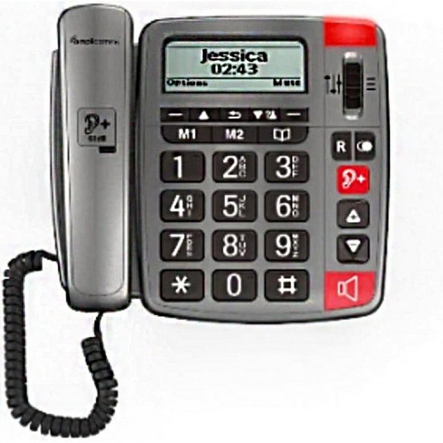 Amplicomms PowerTel 196 – Telefon – silbergrau Kabelgebundenes Telefon