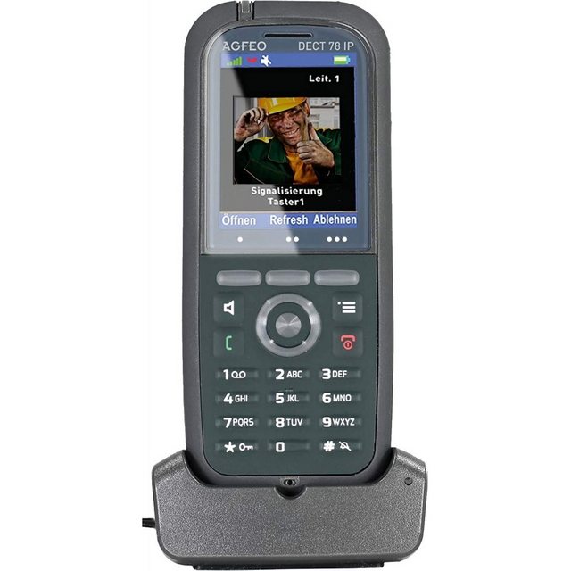 Agfeo DECT 78 IP Mobilteil – Systemtelefon – grau Schnurloses DECT-Telefon