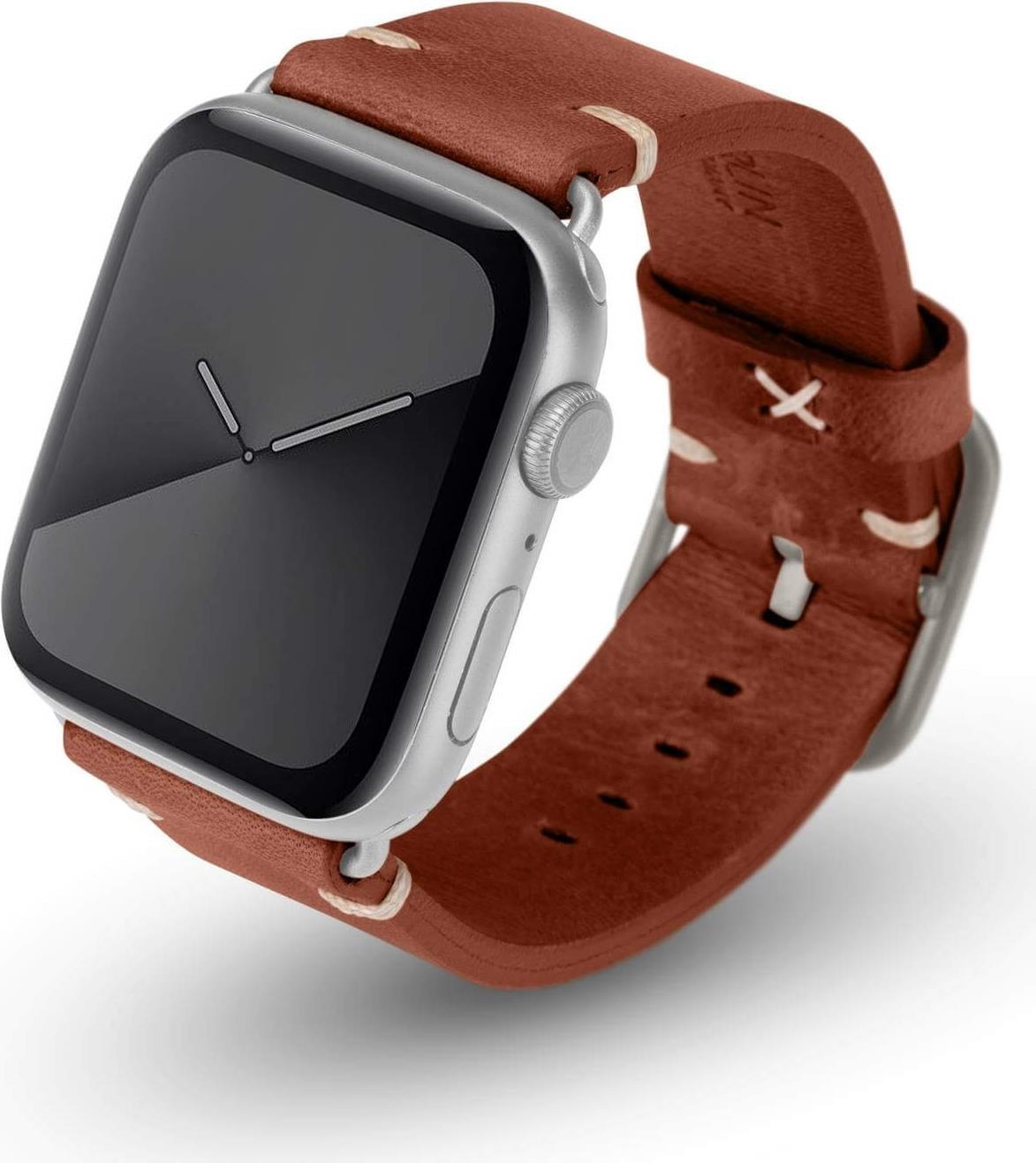 JT Berlin Watchband Alex Vintage – Apple Watch Ultra/42/44/45mm – braun – Aluminium silber – M/L – 10715 (10715)