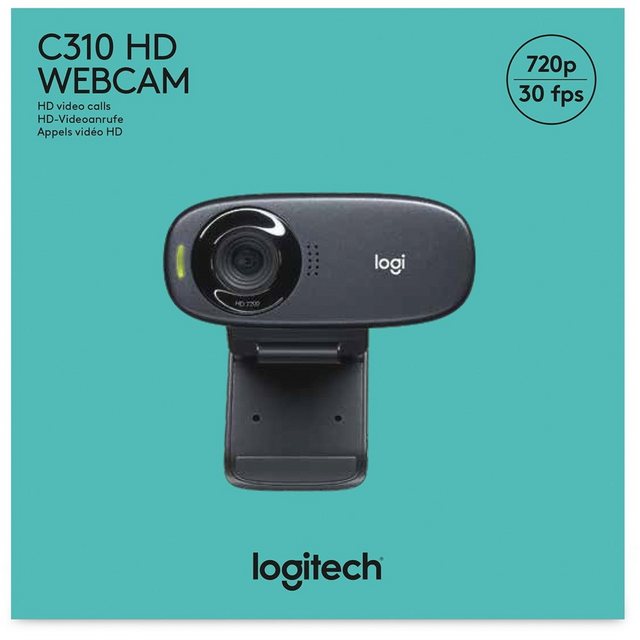 Logitech C310 HD 720p 1280×720 Pixel 30 FPS USB schwarz 960-001065 Webcam