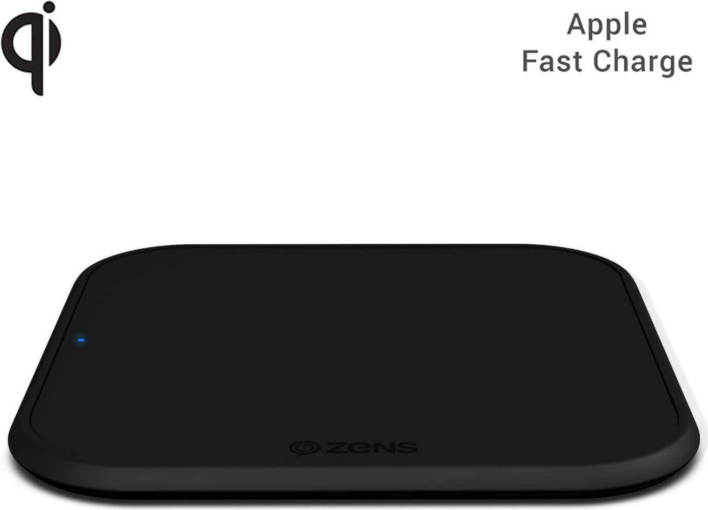 Zens Premium Series Single Fast Charger mit USB-Kabel – 1x 10W – Qi – schwarz – ZESC12B/00 (ZESC12B/00)