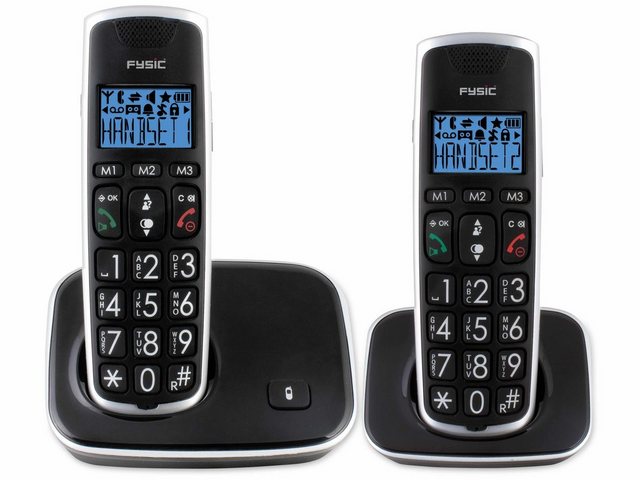 Fysic FYSIC DECT-Telefon FX-6020, mit 2 Mobilteile Schnurloses DECT-Telefon