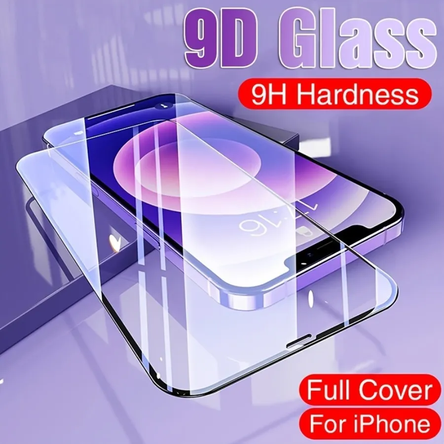 2PCS 9D Protective Tempered Glass Screen Protector For Apple IPhone 14 13 12 11 7 8 SE2 XS XR X Plus Pro Max Glass