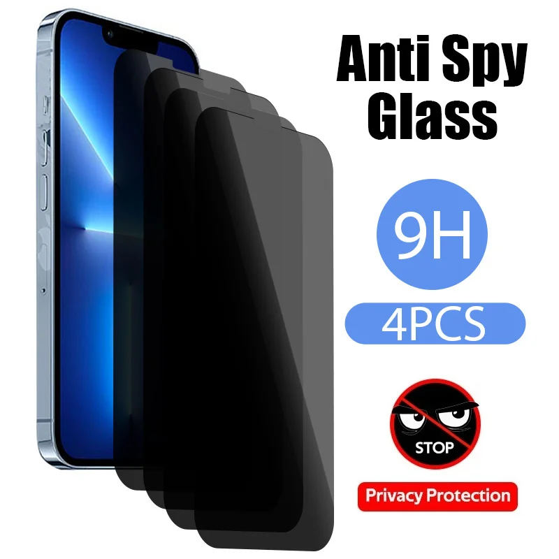 4PCS Tempered Film For Apple iPhone 11 12 Pro Max SE 2022 Privacy Screen Protector for IPhone 12 11 Pro 12 Mini Anti-spy Glass