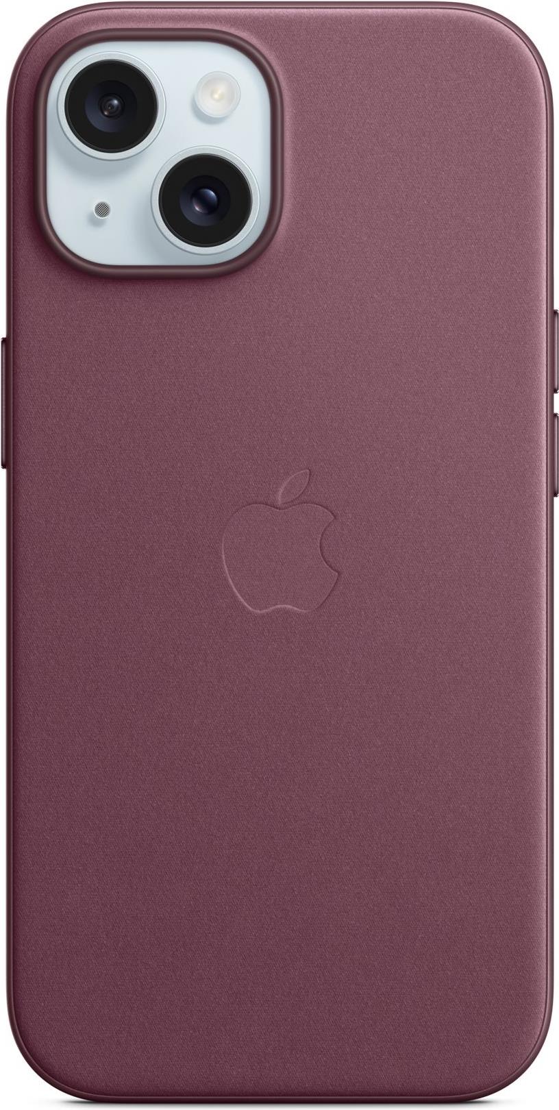Apple – Hintere Abdeckung für Mobiltelefon – kompatibel mit MagSafe – Microtwill, FineWoven – Aubergine – für iPhone 15 (MT3E3ZM/A)