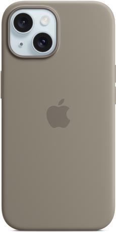 Apple – Hintere Abdeckung für Mobiltelefon – kompatibel mit MagSafe – Silikon – Lehm – für iPhone 15 (MT0Q3ZM/A)