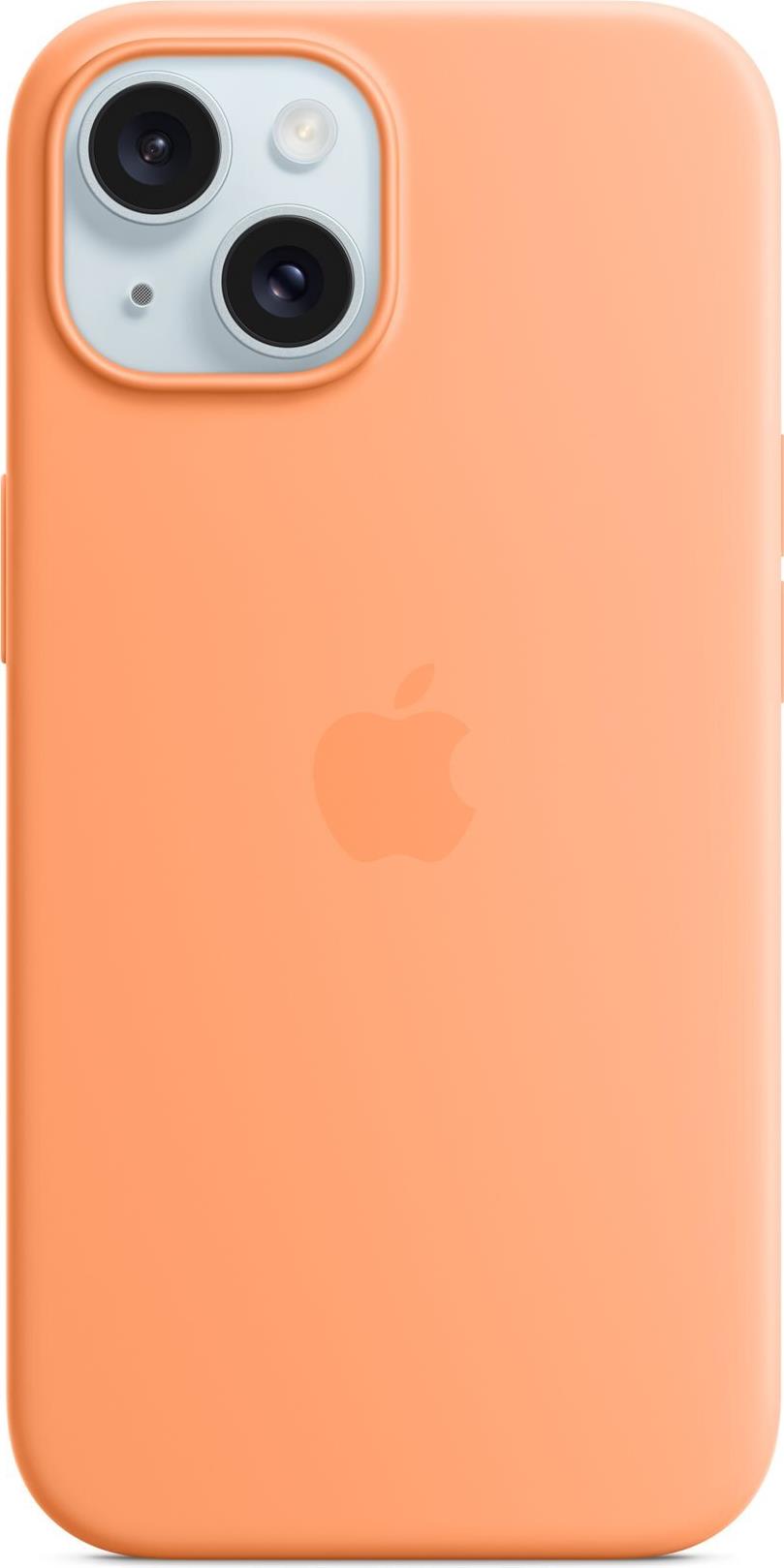 Apple – Hintere Abdeckung für Mobiltelefon – kompatibel mit MagSafe – Silikon – Orangensorbet – für iPhone 15 (MT0W3ZM/A)