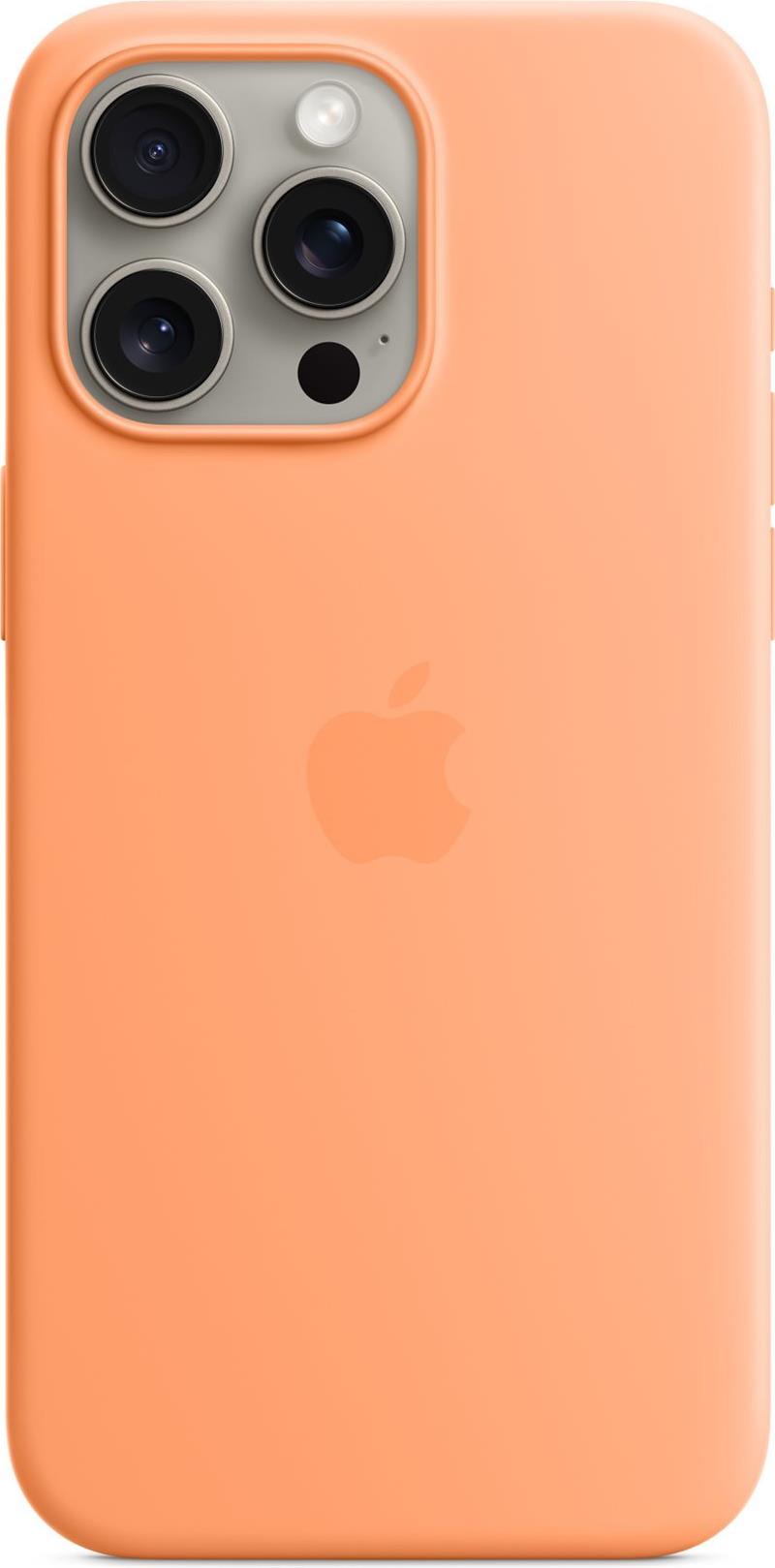 Apple - Hintere Abdeckung für Mobiltelefon - kompatibel mit MagSafe - Silikon - Orangensorbet - für iPhone 15 Pro Max (MT1W3ZM/A)