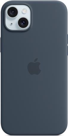 Apple – Hintere Abdeckung für Mobiltelefon – kompatibel mit MagSafe – Silikon – Storm Blue – für iPhone 15 Plus (MT123ZM/A)