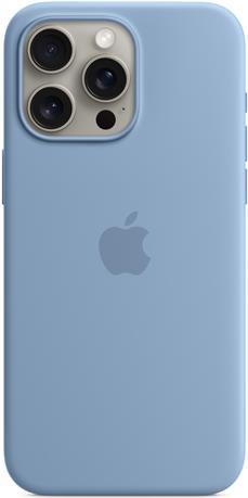 Apple – Hintere Abdeckung für Mobiltelefon – kompatibel mit MagSafe – Silikon – Winter Blue – für iPhone 15 Pro Max (MT1Y3ZM/A)