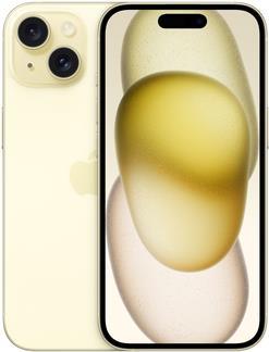 Apple iPhone 15 - 5G Smartphone - Dual-SIM / Interner Speicher 256GB - OLED-Display - 6,1 - 2556 x 1179 Pixel - 2 x Rückkamera 48 MP, 12 MP - front camera 12 MP - Gelb (MTP83ZD/A)