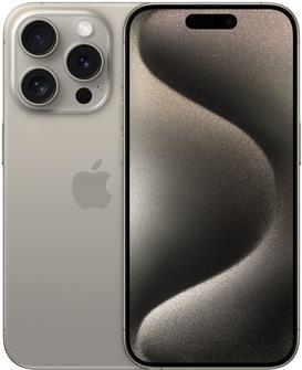 Apple iPhone 15 Pro - 5G Smartphone - Dual-SIM / Interner Speicher 128GB - OLED-Display - 6,1 - 2556 x 1179 Pixel (120 Hz) - Triple-Kamera 48 MP, 12 MP, 12 MP - front camera 12 MP - Natural Titanium (MTUX3ZD/A)