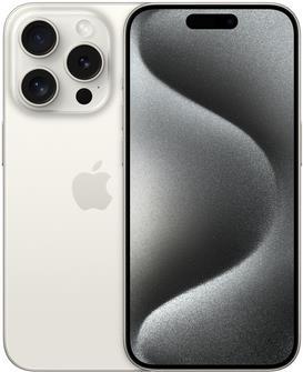 Apple iPhone 15 Pro - 5G Smartphone - Dual-SIM / Interner Speicher 128GB - OLED-Display - 6,1 - 2556 x 1179 Pixel (120 Hz) - Triple-Kamera 48 MP, 12 MP, 12 MP - front camera 12 MP - White Titanium (MTUW3ZD/A)