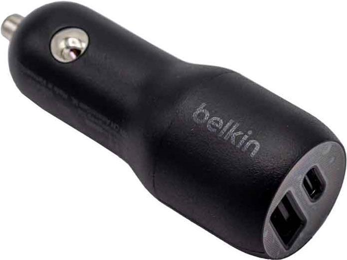 Belkin CCB004BTBK Ladegerät für Mobilgeräte Smartphone - Tablet Schwarz Zigarettenanzünder - USB Schnellladung Indoor - Outdoor (CCB004BTBK)