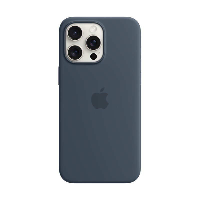 Apple Original iPhone 15 Pro Max Silicone Case mit MagSafe – Sturmblau