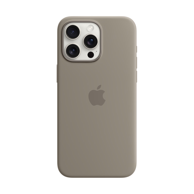 Apple Original iPhone 15 Pro Max Silicone Case mit MagSafe – Tonbraun