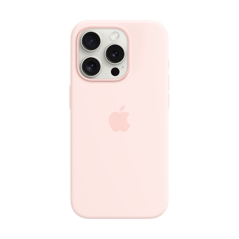 Apple Original iPhone 15 Pro Silicone Case mit MagSafe – Hellrosa