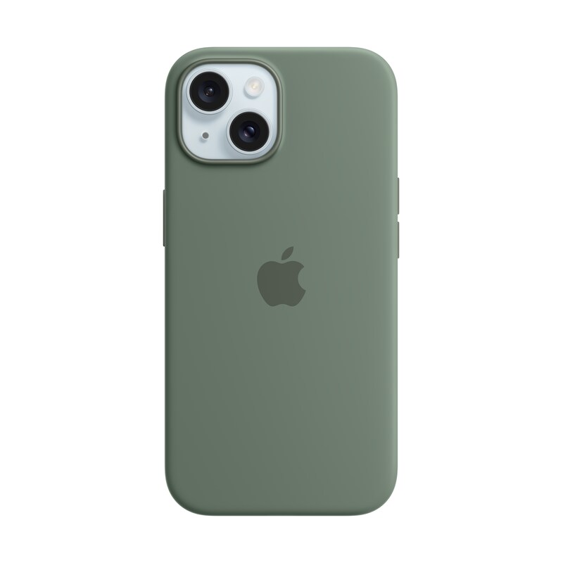 Apple Original iPhone 15 Silicone Case mit MagSafe – Zypresse