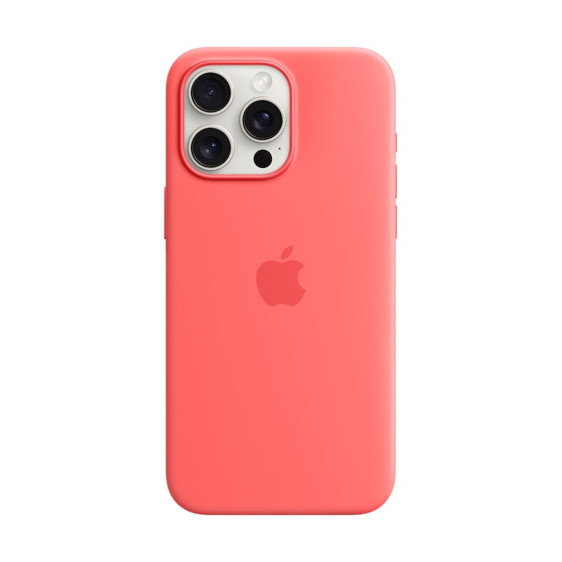 Apple Original iPhone 15 Pro Max Silicone Case mit MagSafe – Guave