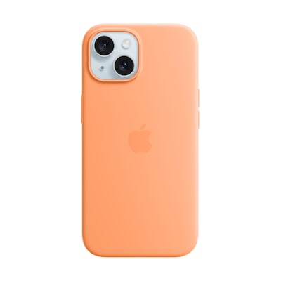 Apple Original iPhone 15 Silicone Case mit MagSafe – Sorbet Orange