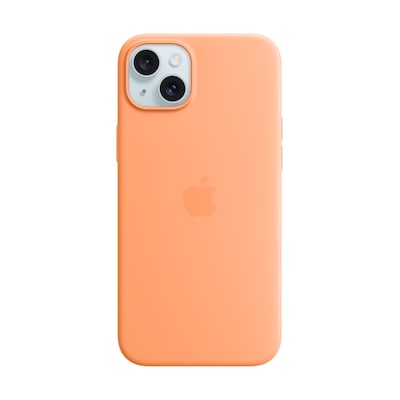 Apple Original iPhone 15 Plus Silicone Case mit MagSafe – Sorbet Orange