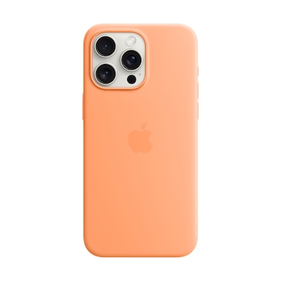 Apple Original iPhone 15 Pro Max Silicone Case mit MagSafe – Sorbet Orange