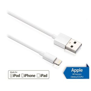 DELEYCON USB-Daten/Ladekabel MK-MK396 für Apple, 0,5 m, weiß