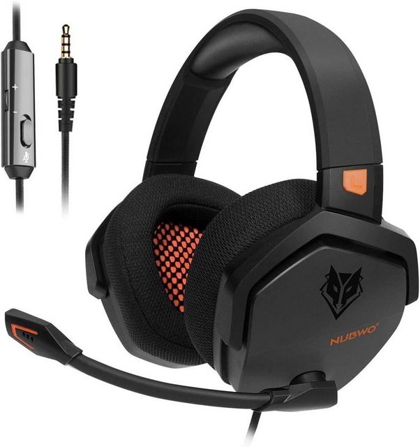 NUBWO Gaming-Headset (Unidirektionales Noise Cancelling-Mikrofon, PS4 Xbox One Stereo-Kopfhörer mit Geräuschunterdrückung Kabelsteuerung)