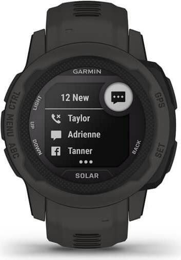 Garmin Instinct 2S Solar – 40 mm – Carbon-Schwarz – Sportuhr mit Band – Silikon – Handgelenkgröße: 112-180 mm – einfarbig – 32MB – Bluetooth, ANT+ – 43 g (010-02564-00)