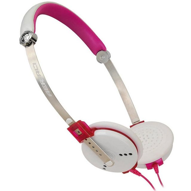 Aerial7 Fuse Sound-Disc On-Ear Headset Mikrofon Pink Headset (Mikrofon, Stereo, Kopfhörer Mikrofon am Kabel Kompakt + Leicht)