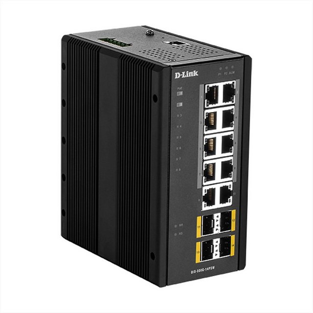 D-Link DIS-300G-14PSW 14-Port Switch Layer2 Managed Gigabit PoE Industrial Netzwerk-Switch