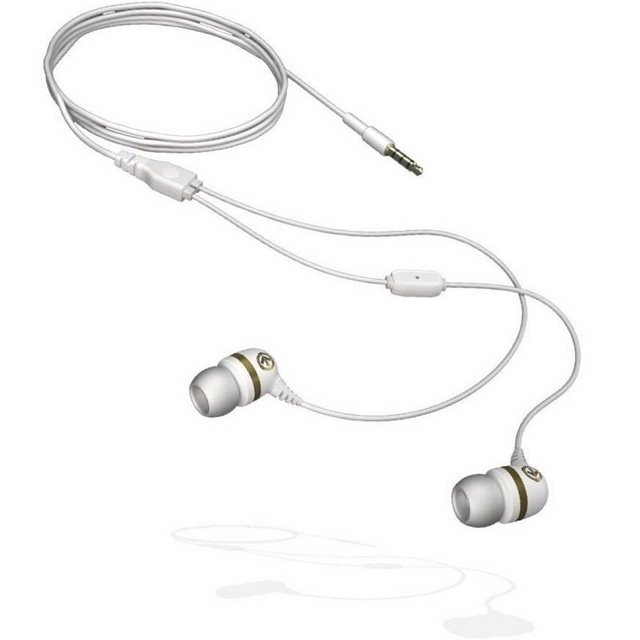 Aerial7 Sumo In-Ear Headset Mikrofon 3,5mm Weiß Headset (Mikrofon, 3,5mm, Kopfhörer mit Mikrofon Ohrpolster in drei Größen)