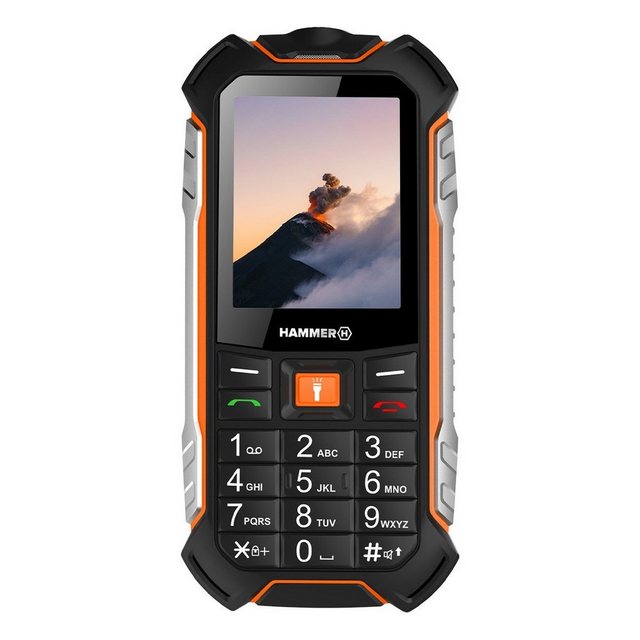 Hammer Boost Mobiltelefon LTE, 2,4″ Display, 3500 mAh, 256 MB Schwarz-Orange Handy