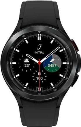 Samsung Galaxy Watch4 Classic – 46 mm – schwarz – intelligente Uhr mit Ridge Sport Band – Flouroelastomer – schwarz – Anzeige 3.46 cm (1.4) – 16 GB – 7.6 GB – NFC, Wi-Fi, Bluetooth – 52 g
