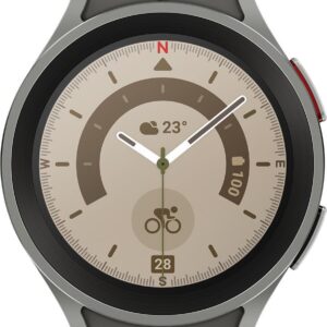 Samsung Galaxy Watch5 Pro - 45 mm - titanfarben grau - intelligente Uhr mit Sportband - Anzeige 3.46 cm (1.4) - 16 GB - NFC, Wi-Fi, Bluetooth - 46.5 g