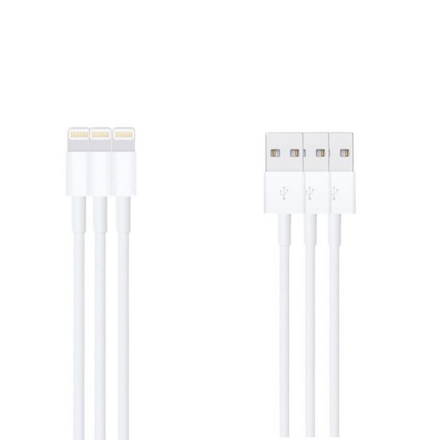 Futurea 3x Lightning Kabel für Apple iPhone USB-A iPhone Ladekabel USB-Ladegerät (Schnellladekabel Fast Charging 3er Pack Vorteilsset, 3-tlg., für iPhone 6 7 8 11 12 13 14 X Xs Xr Xs Max Mini iPad Pro)