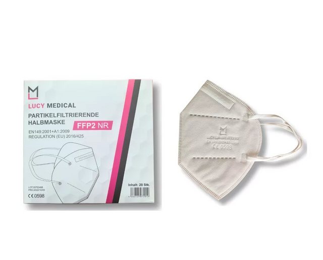 Lucy Medical Gesichtsmaske FFP2 Masken Maske Atemschutzmaske Mundschutz CE zertifiziert 20er Box, 20-tlg.