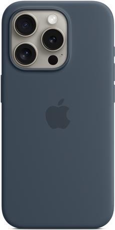 Apple - Hintere Abdeckung für Mobiltelefon - kompatibel mit MagSafe - Silikon - Storm Blue - für iPhone 15 Pro (MT1D3ZM/A)