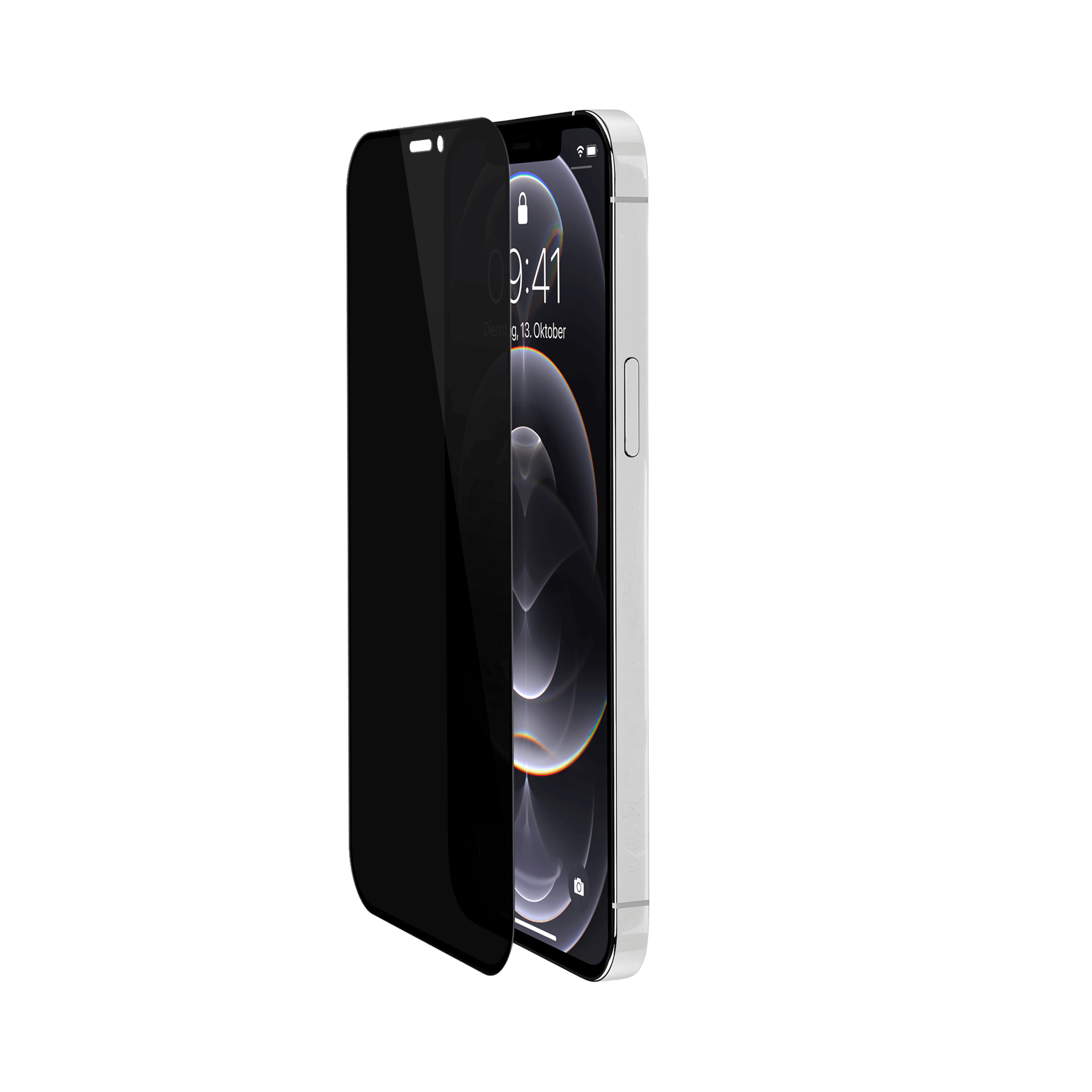 Artwizz PrivacyGlass - Bildschirmschutz für Handy - Glas - mit Sichtschutzfilter - 2-Wege - Rahmenfarbe schwarz - für Apple iPhone 13 Pro Max (4886-3468)