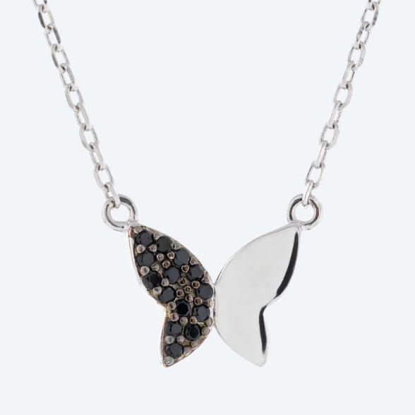 Collier Butterfly 925 Sterling Silber mit Spinell