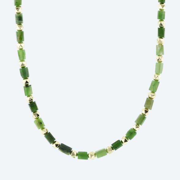 Collier Jade Natur, ca. 48 cm