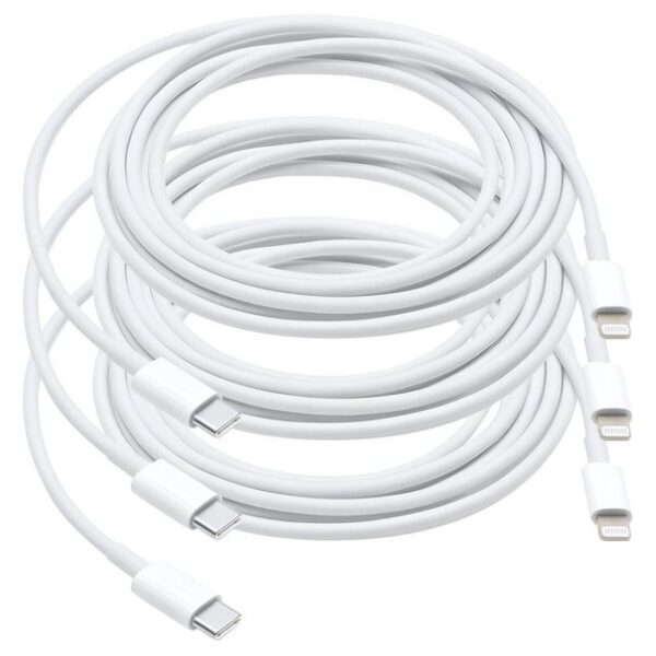 Cyoo 3 er Ladekabel USB-C to Lightning Kabel für Apple iPhone Smartphone-Kabel, USB-C, Lightning (100 cm), Schnellladefunktion, Robustes Design, 3er-Pack, für iPhone 15, 14, 13