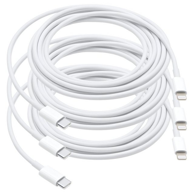Cyoo 3 er Ladekabel USB-C to Lightning Kabel für Apple iPhone Smartphone-Kabel, USB-C, Lightning (100 cm), Schnellladefunktion, Robustes Design, 3er-Pack, für iPhone 15, 14, 13