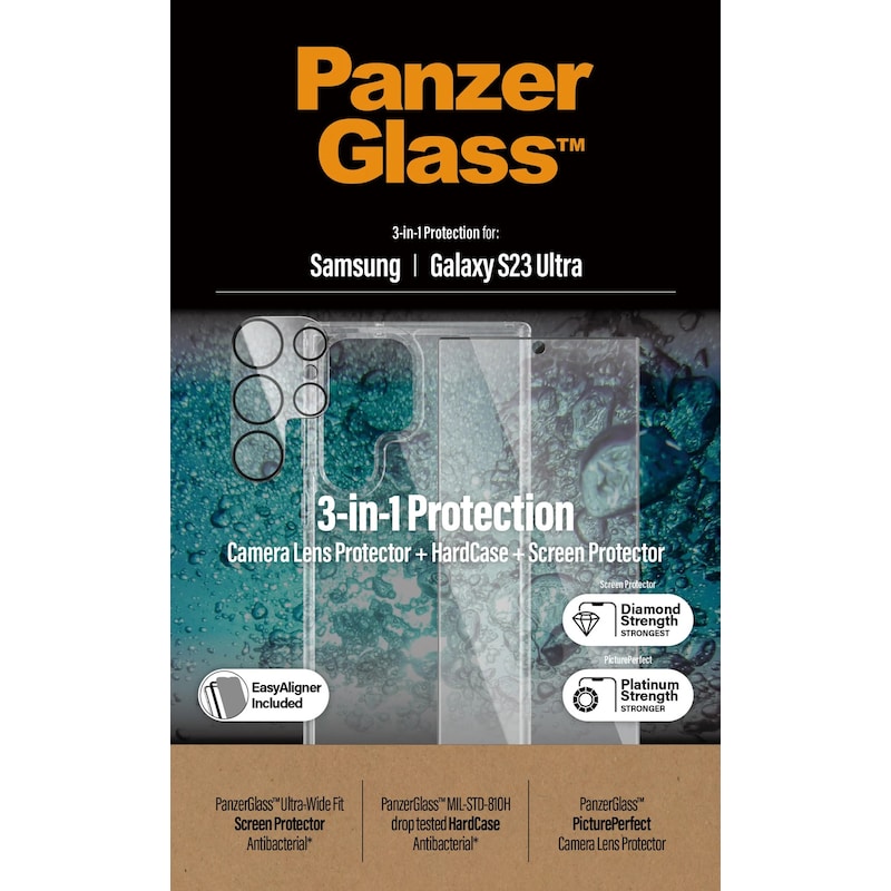 PanzerGlass für Samsung Galaxy S23 Ultra Bundle HardCase + Screen Protector