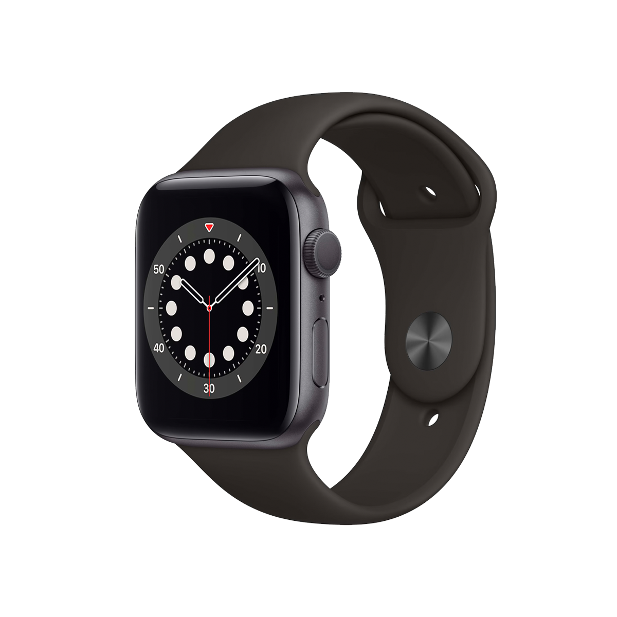 Refurbished Apple Watch Serie 6 | 44mm | Aluminium Spacegrau | Schwarzes Sportarmband | GPS | WiFi A-grade