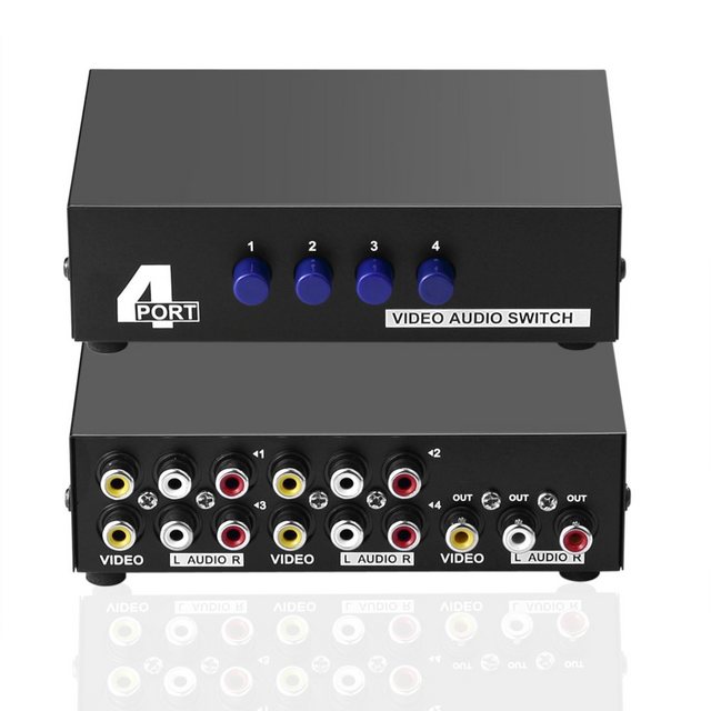 euroharry Audio / Video Matrix-Switch 4 Switch 4 in 1 heraus Audio Video Splitter für DVD STB Spielkonsolen