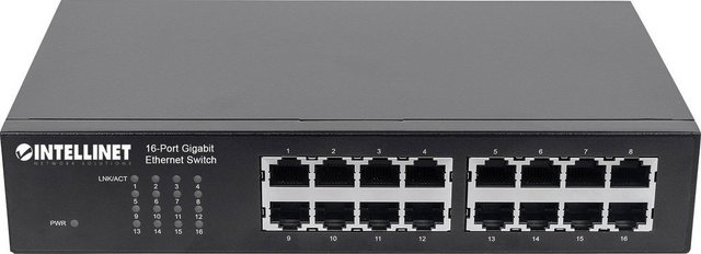 Intellinet INTELLINET 16-Port Gigabit Ethernet Switch RJ45 10/100/1000 Mbps Deskt Netzwerk-Switch