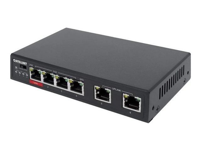 Intellinet INTELLINET 6-Port Fast Ethernet Switch 4 PoE-Ports Netzwerk-Switch